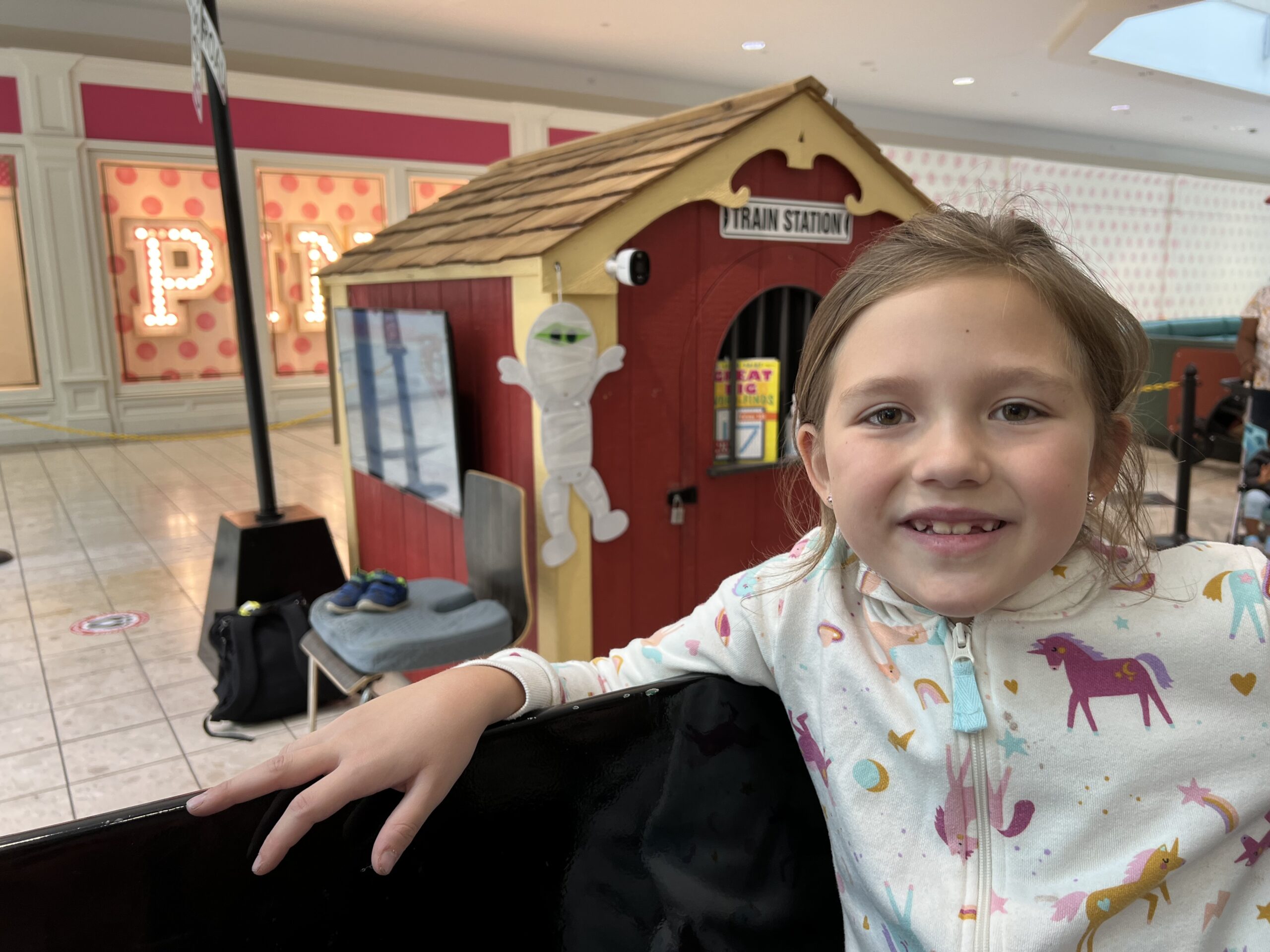 All Smiles Aboard trackless train ride at the mall
