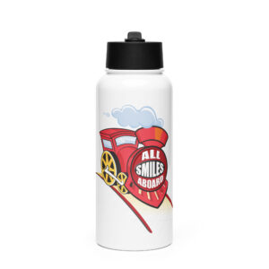 Stainless steel water bottle with a straw lid